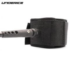 UNDERICE Classic Black Silk Printing Logo Coild Rope Surf Leash For Surfboard