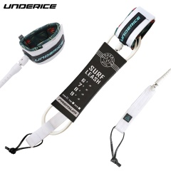 UNDERICE White 6mm 6ft Straight Pro Surf Leash  Comp Surf Leg Rope Surfboard Leash Ready to Ship
