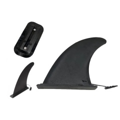 Snap-in system hard plastic 8'' Centre Fin Black Classic Single fin for iSUP paddle board