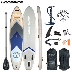 Navy Wood Design Inflatable Sup Stand Up Paddle Board ISUP customized color on eva