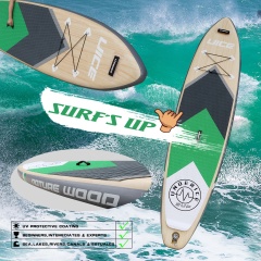 UICE 11'x33''x6'' Triple Layer Strongest Wood Design Inflatable Sup Stand Up Paddle Board
