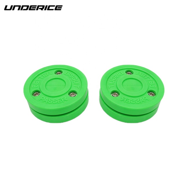Professional Green Color Biscuit Ice Hockey Stick Puck for Classic Hockey Training Pucks