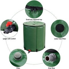 100L Portable Rain Barrel Water Collector Collapsible Tank