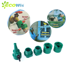 Plastic SNAP 2.0 Garden Water Hose Adapter Connectors With Pressure Nozzle