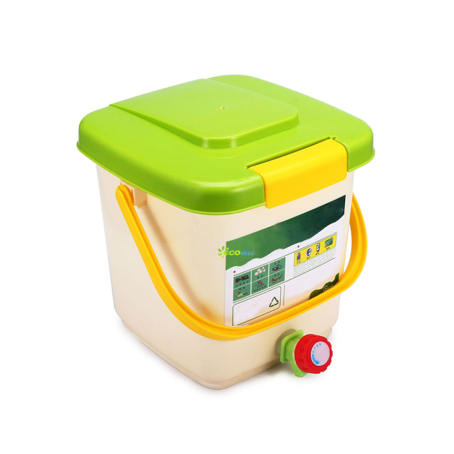 2020 Portable 21L Capacity Handle Plastic Bucket Home Kitchen PP Food Waste Compost Bin
