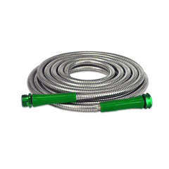 UV Resistant Durable Flexible Car Washing Home Cleaning 304 Stainless Steel Metal Garden Hot Water Hose with Nozzle