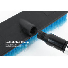 Telescopic Car Washing Brush, Flow-Through Wash Brush with Adjustable Handle and Integrated Squeege