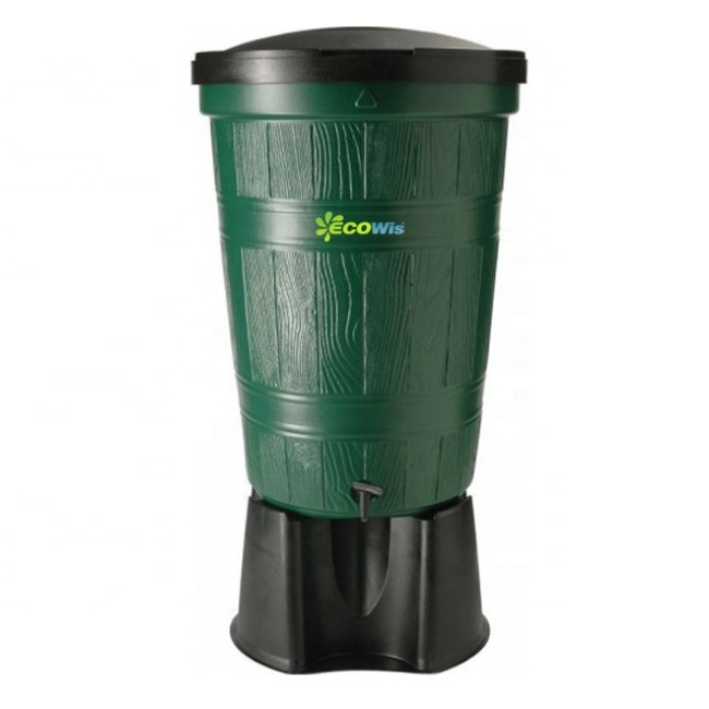 250L Plastic Garden Water Butt Tap Diverter Stand Kit, Garden Water Storage Containers