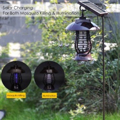 Waterproof Solar Power Outdoor UV LED Insect Killing Lamp Mosquito Killer