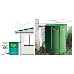 750 Liters Foldable Rain Barrel PVC Tarpaulin Collapsible Water Tank for Rainwater Harvesting