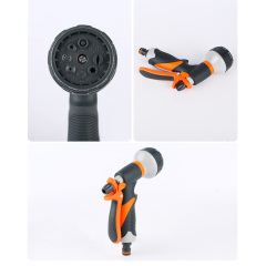 High Quality TPR Coated 8 Patterns Water Sprayer Plastic Garden Hose Connect Spray Nozzle for Sale