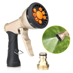 Water Hose Sprayer 9 Pattern High Quality Metal Spray Gun Heavy Duty Garden Trigger Spray Nozzle
