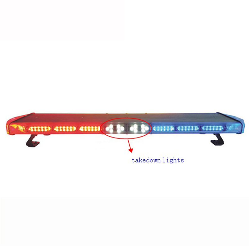 Super thin low profile roof mount security strobe police emergency led light bar with takedown lights