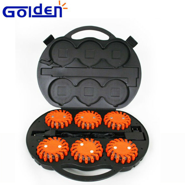 6 Pack Rechargeable Emergency Road Flares warning LED rotating beacon light