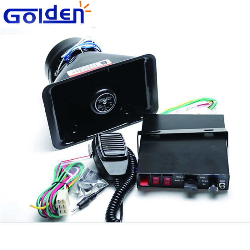 Dc 12v Police portable electronic amplifier alarm siren 100w horn speaker