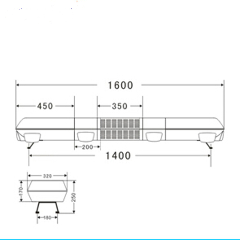 60inch DC12V 24V red blue police warning rotating lightbar for car