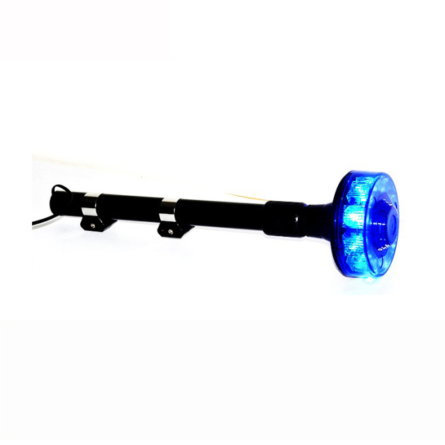 Pôle de queue rotatif Led bleu télescopique clignotant lumière de moto de police