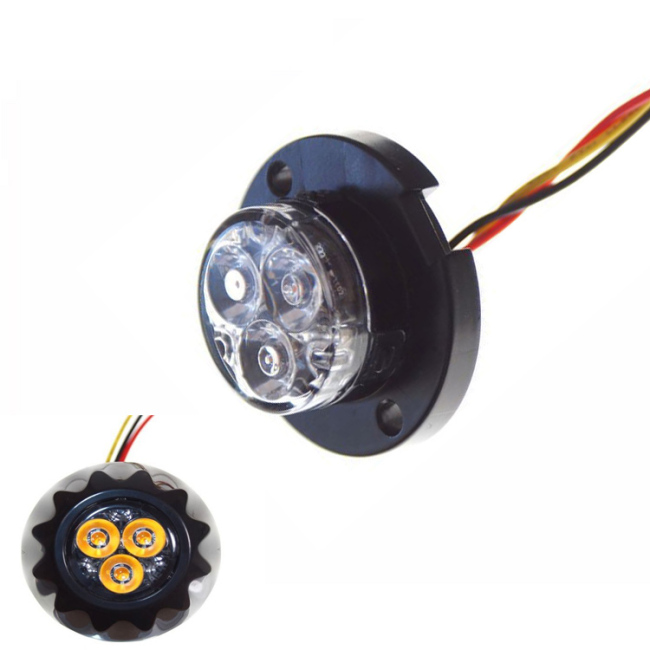 12V -24V LED-Notfall-Sicherheitswarnblitz-Deck-Dash-blinkendes Mini-Warn-Gelb-LED-Kühlergrilllicht für Fahrzeuge