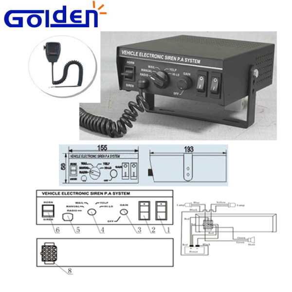 Alarme Cjb 100w 200w hébergeant une sirène de voiture de police à vendre