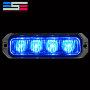 Slim Waterproof 12V 24V 3W 4 LED Car Grille Police Ambulance Strobe Warning Light With Red Blue