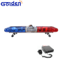 Halogen police emergency rotating red blue warning light bar with 100W siren and speaker