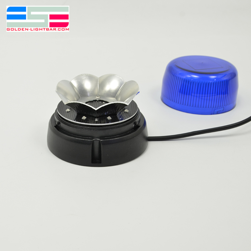 Lámpara de baliza de advertencia estroboscópica LED magnética azul policía 12v