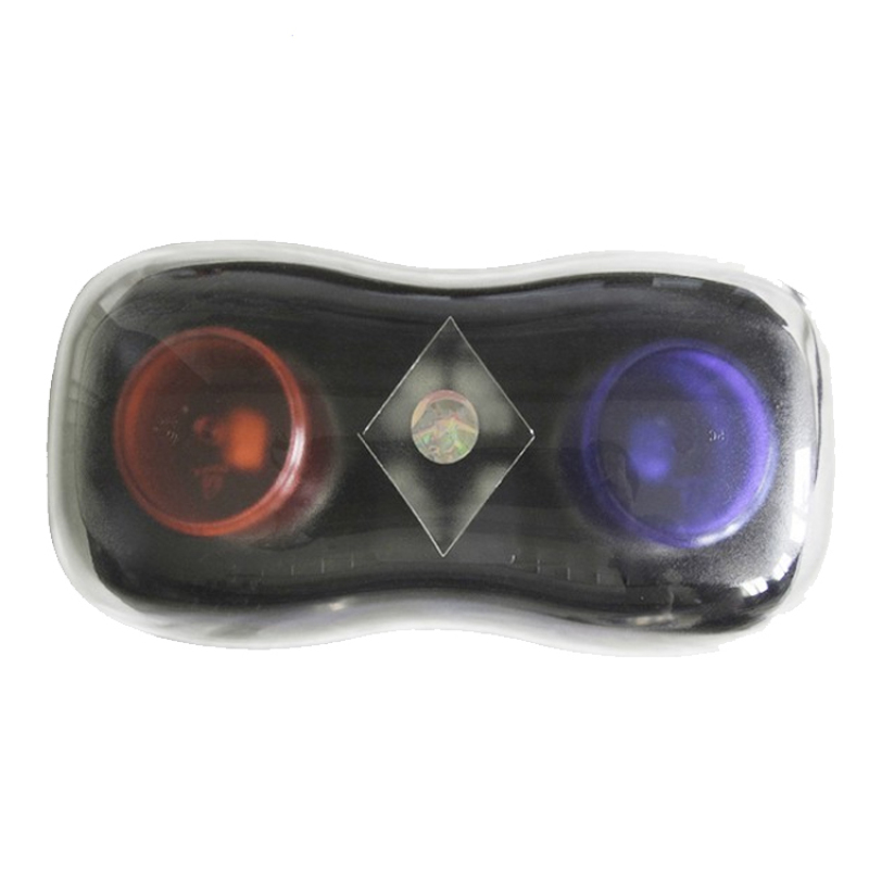 Police red blue rotating flashing Xenon mini light bar with a pair of screw type impulse flash light