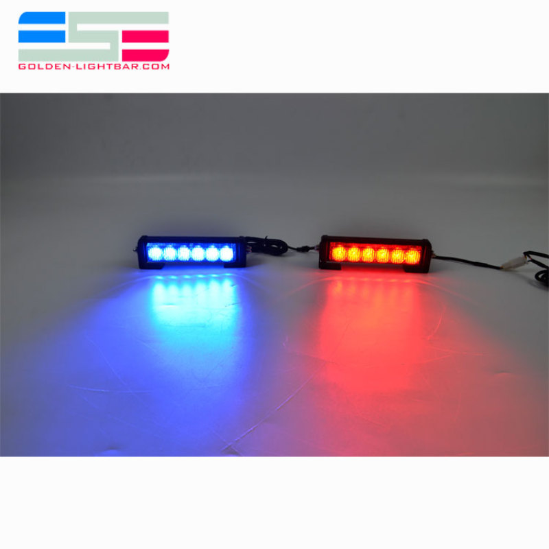 IP67 Mini 12V 24V 3Watt 6 LED Luz de advertencia de coche estroboscópica de emergencia de policía roja y azul