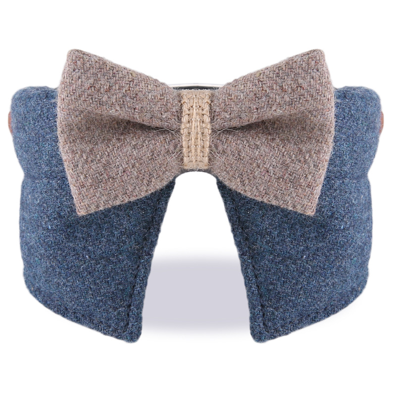Manufacturer wholesale green blue coffee cat collar with bow-knot