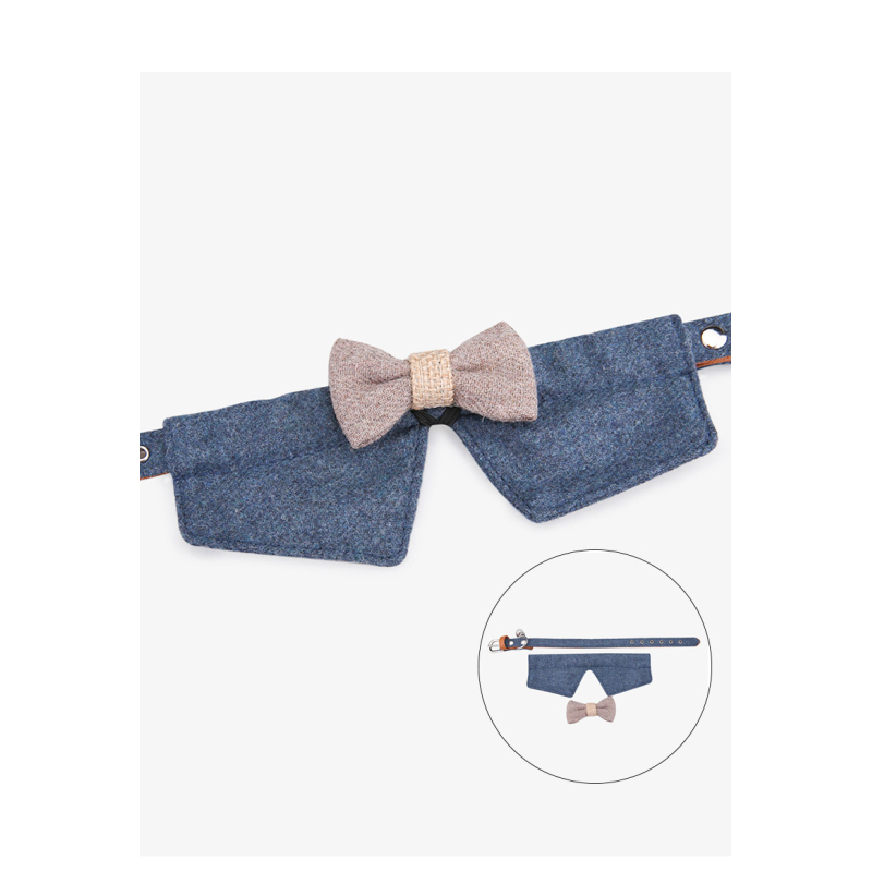 Manufacturer wholesale green blue coffee cat collar with bow-knot