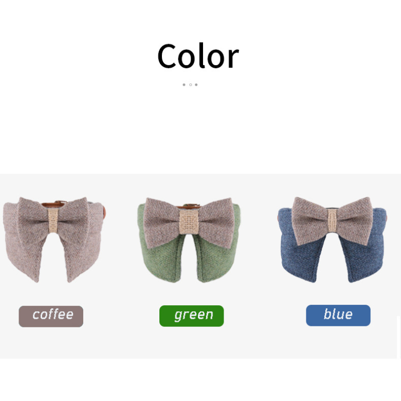 Manufacturer wholesale green blue coffee cat collar with bow-knot