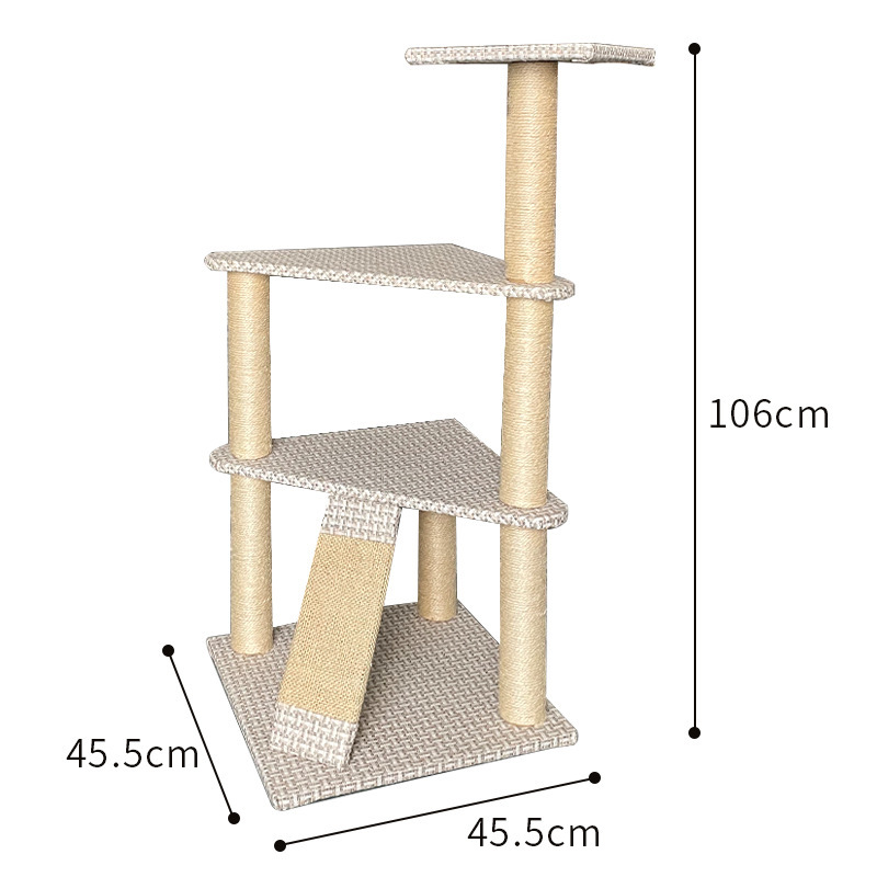 Manufacturer Wholesale Pet Product Wood Sisal Cat Tree Scratcher