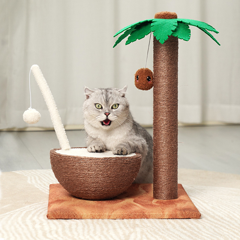 Manufacturer Wholesale Pet Product Wood Sisal Cat Tree Scratcher