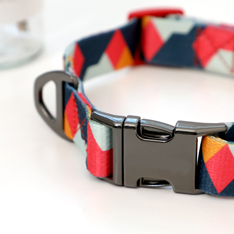 Manufacturer wholesale custom logo dog collars multi-color pattern