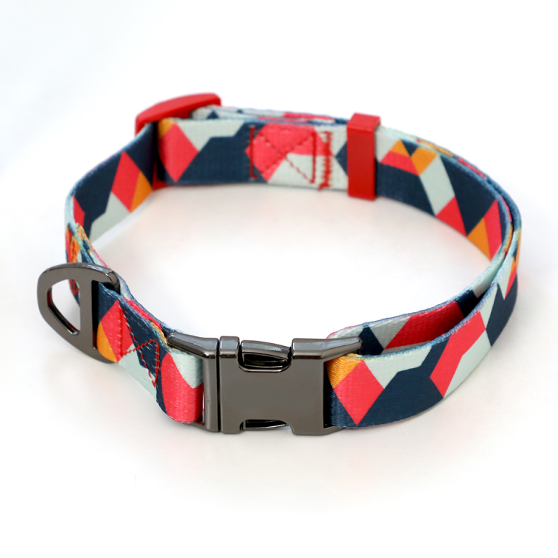 Manufacturer wholesale custom logo dog collars multi-color pattern