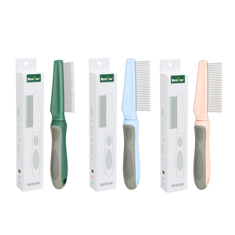 Wholesale Custom Logo TPR Handle Cat Dog Brush for Shedding