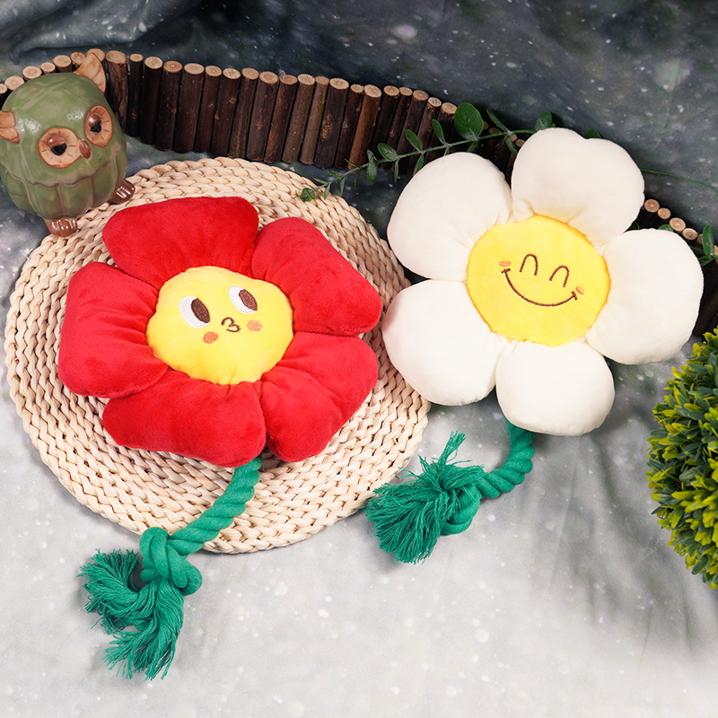 Manufacturer wholesale cute flower design dog plush rope toys