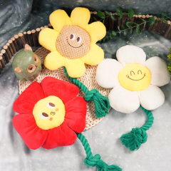 Manufacturer wholesale cute flower design dog plush rope toys