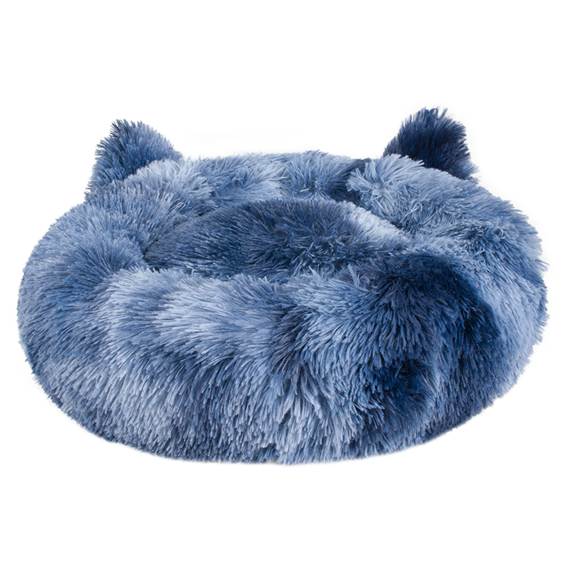 Manufacturer wholesale plush donuts cat dog round bed with ear