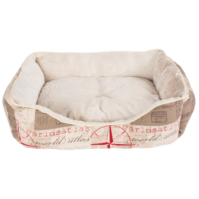 cheap soft beige plush luxury canvas dog bed sofa