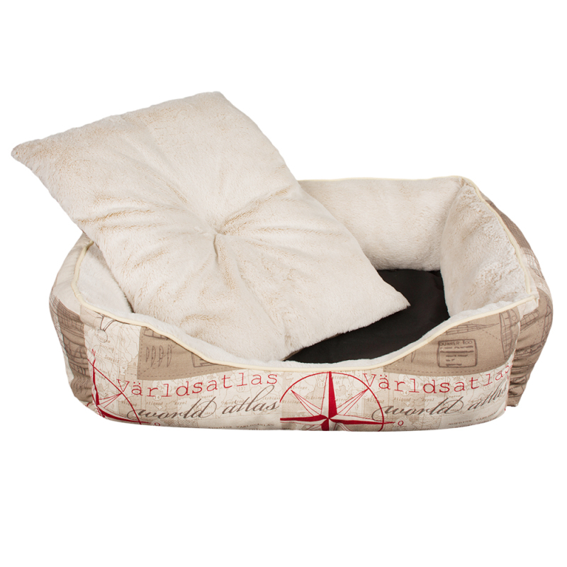 cheap soft beige plush luxury canvas dog bed sofa