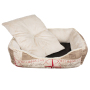 cheap soft beige plush luxury canvas dog bed sofa