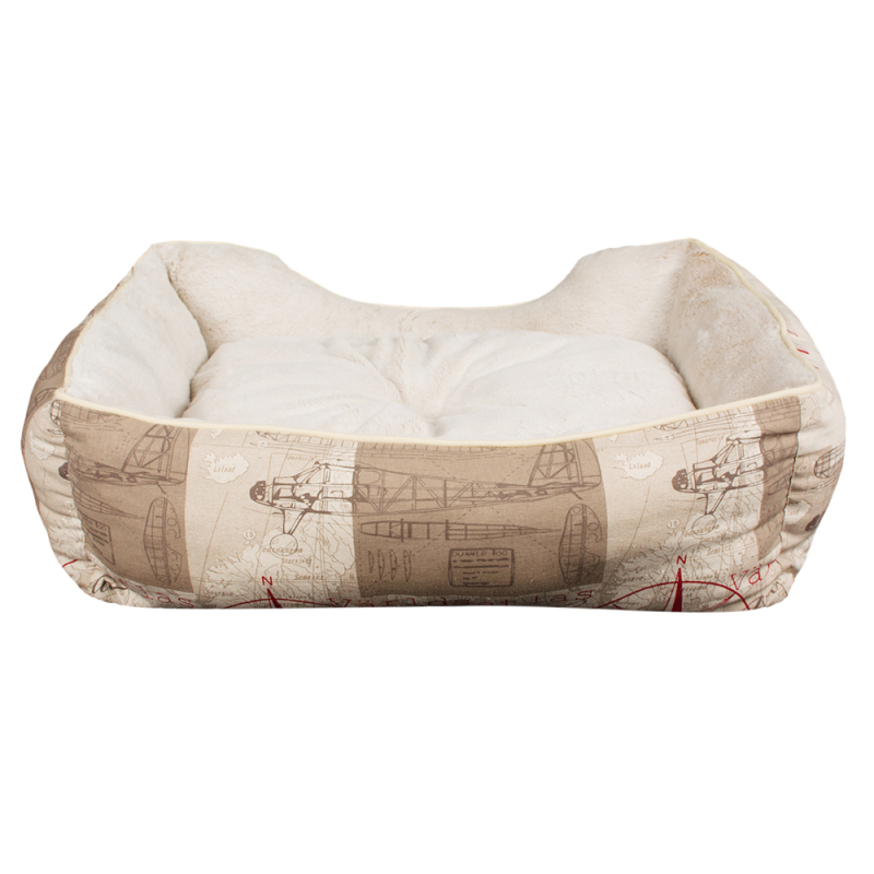 cheap soft beige plush luxury canvas dog bed sofa