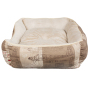 cheap soft beige plush luxury canvas dog bed sofa