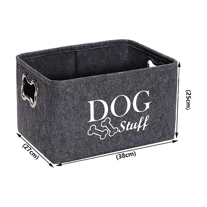 Manufacturer wholesale grey foldable felt dog toy storage box
