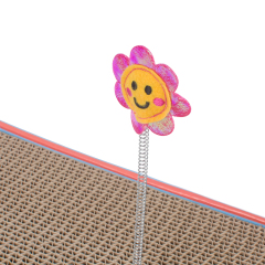 wholesale manufacturer funny cat corrugated cardboard with ball toy cat scratch board