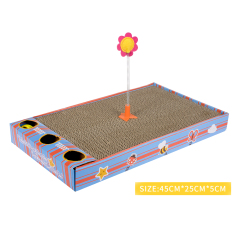 wholesale manufacturer funny cat corrugated cardboard with ball toy cat scratch board
