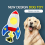 Manufacturer wholesale cute plane rocket design dog plush rope toys