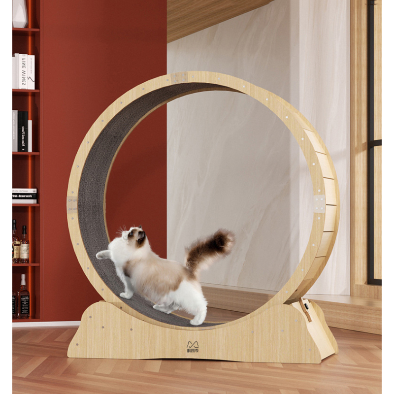 Manufacturer wholesale stable wood running wheel cat treadmill