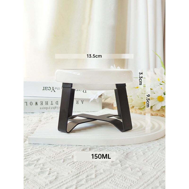 Wholesale Custom Logo Ceramic Elevated Dog Cat Food Bowl